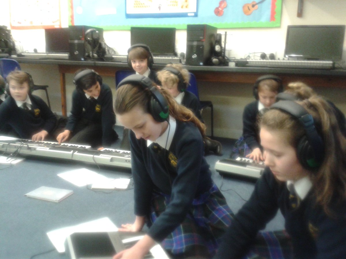Y6 pupils working on electronic space music pieces. Adding voices next week!
