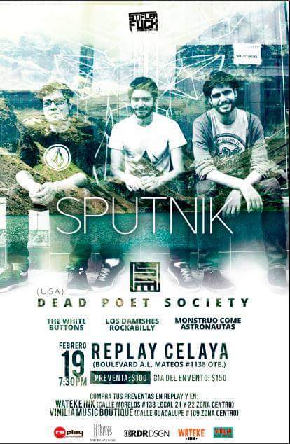 monstruoband's tweet photo. 19 de febrero con @Sputnikband y @WeAreDPS también @LosDamishesRock + @Buttons_Oficial #ReplayCelaya 7:30pm https://t.co/fETq6F1iHO