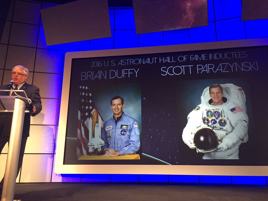 AstroScholarFdn's tweet photo. Congratulations to the 2016 U.S.Astronaut Hall of Fame Inductees, @Astro_Duffy and @AstroDocScott! https://t.co/UE2Ce7FgRi