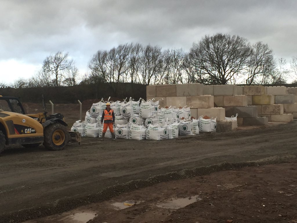 Steve is well chuffed with our growing stock of #sand! Come and get yours today #build #HerefordHour