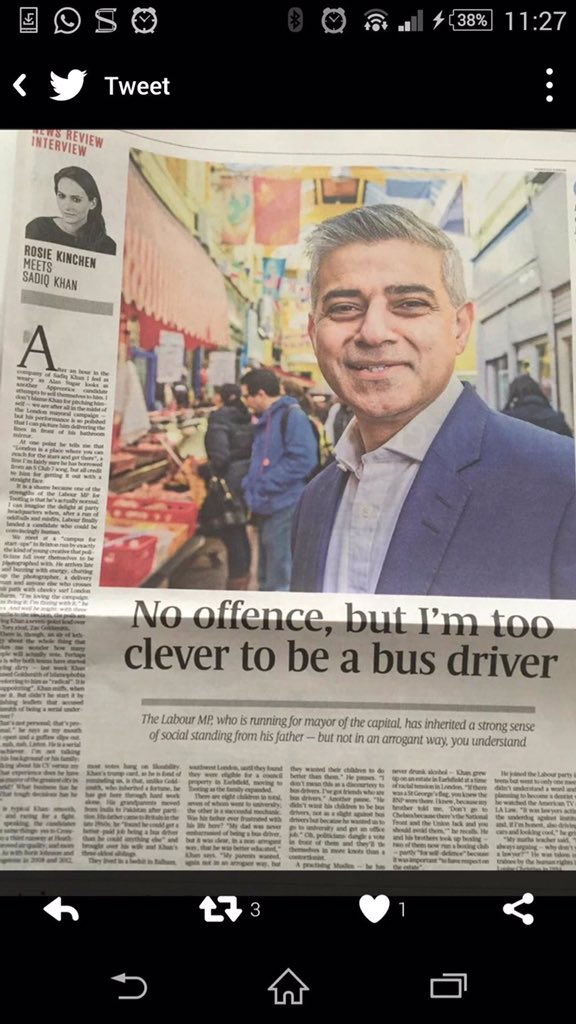 georgegalloway's tweet photo. This man just insulted 27,000 bus drivers and their partners and their children and their parents (including his own https://t.co/UOGcpYBif3
