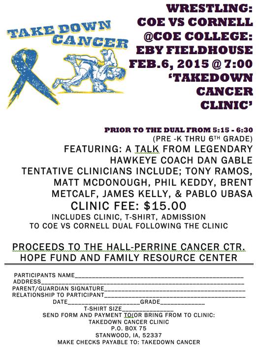 We have 15 scholarships available for this clinic. Email jbrown@wrestlingforlife.org for more info. #fightcancer