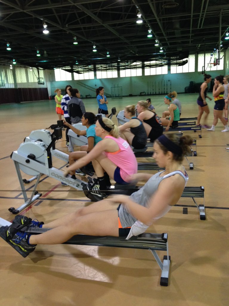 UMassRowing's tweet photo. Are YOU on par to have a winning season? This morning's "erg golf" was a fun twist on pace work! #back2sac #goumass https://t.co/HMh8x5CiIQ