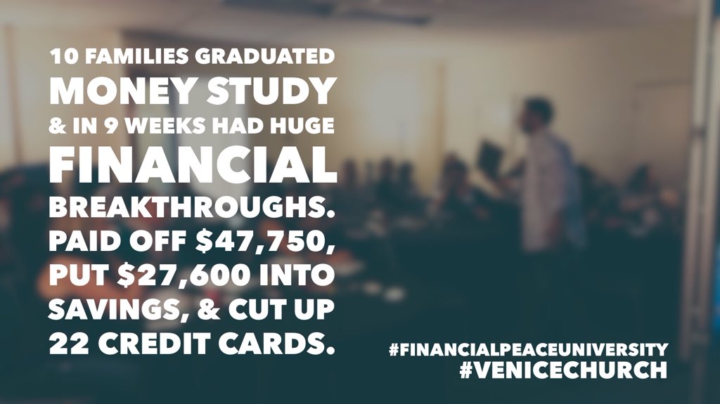 VeniceChurchLA's tweet photo. We are very proud of 10 families that completed #FinancialPeaceUniversity  @DaveRamsey https://t.co/g9PWlwbEoa