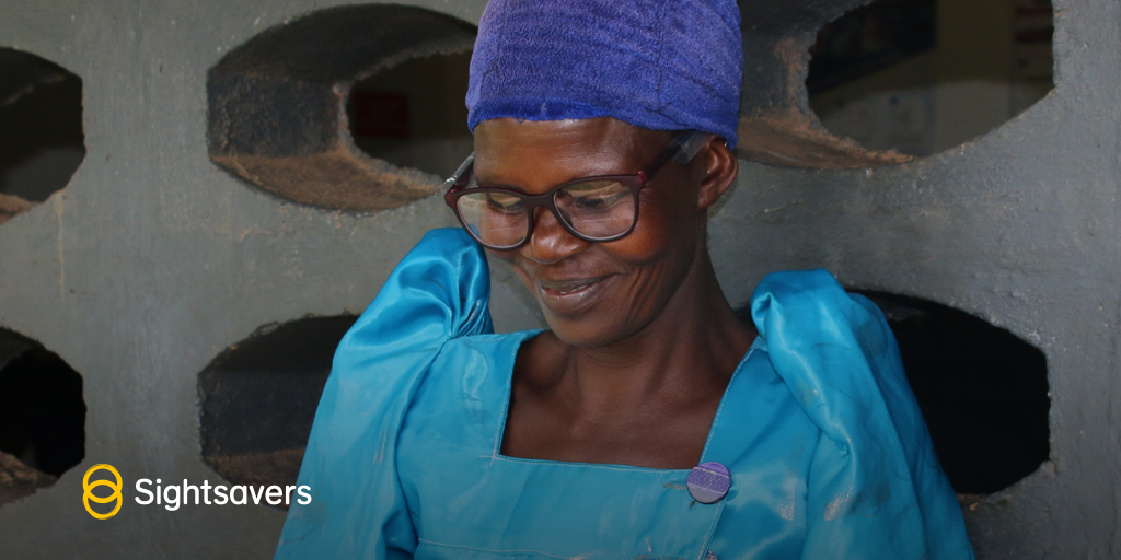 Sightsavers's tweet image. Louse couldn&apos;t afford to buy glasses, but @VisionSpring provided specs + @DFID_UK #AidMatch mean she can read again!