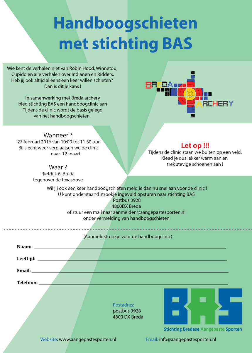 Een leuke clinic voor mensen met een beperking, zie uitnodiging!