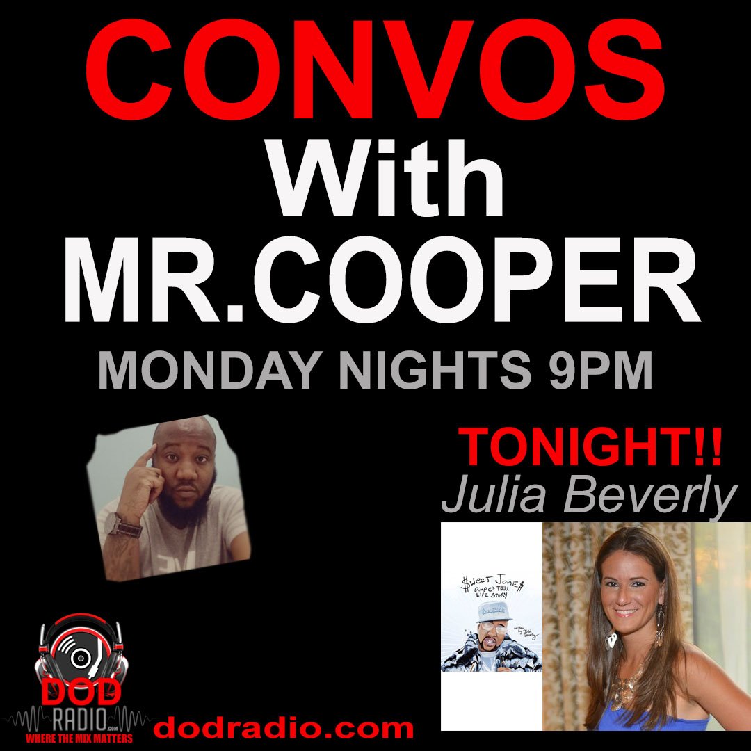 T®M©™ (@therealmrcooper) on Twitter photo Tonight make sure u <a href="/tunein/">TuneIn</a> for my interview with media mogul <a href="/JuliaBeverly/">Julia Beverly</a> <a href="/DODRadio247/">DOD Radio 24/7</a> #ConvosWithMrCooper T®M©™ Tonight make sure u <a href="/tunein/">TuneIn</a> for my interview with media mogul <a href="/JuliaBeverly/">Julia Beverly</a> <a href="/DODRadio247/">DOD Radio 24/7</a> #ConvosWithMrCooper T®M©™