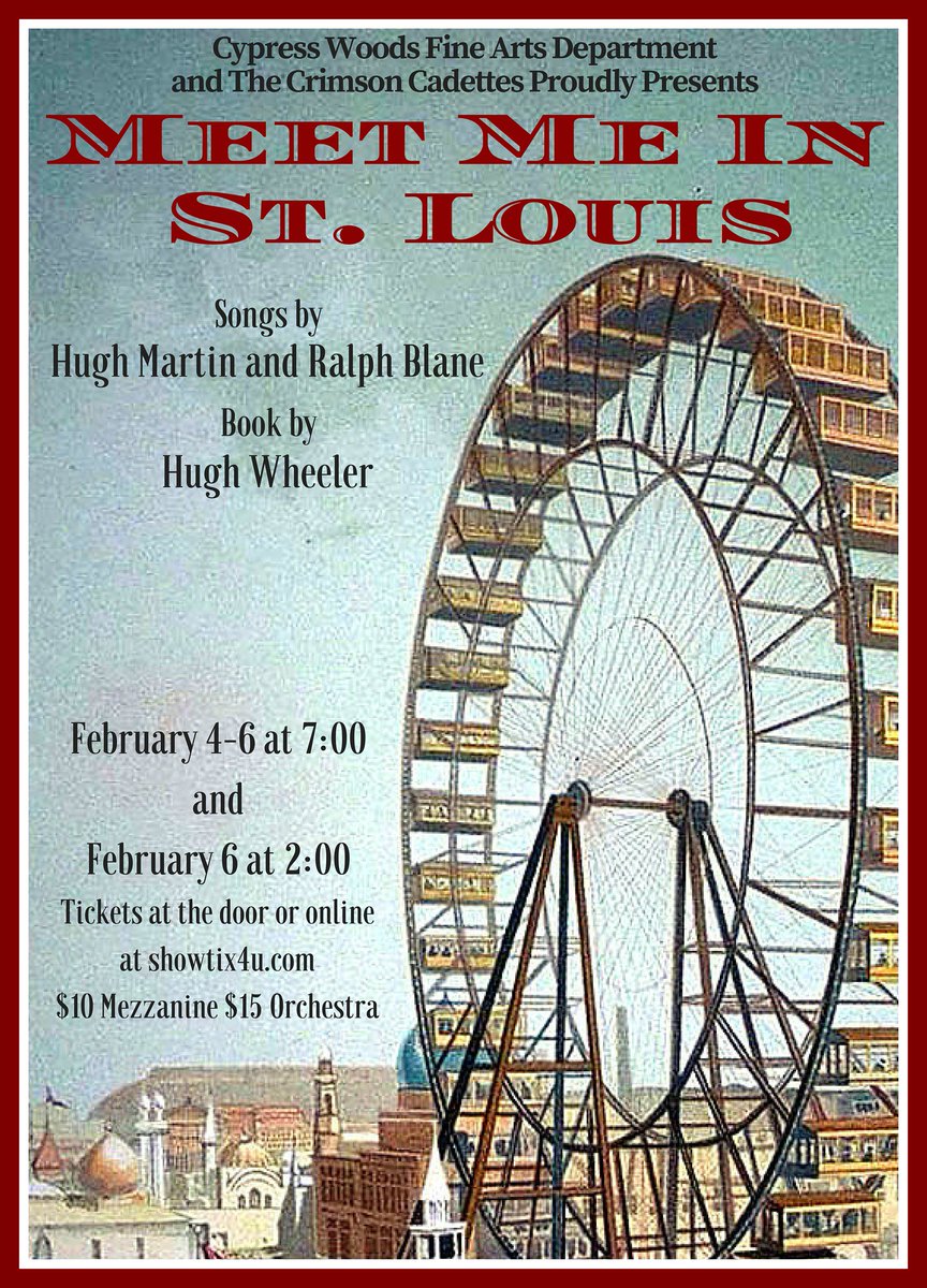 Meet Me in St. Louis opens this week!  February 4, 5, @ 7 PM and Feb. 6 @ 2 &amp; 7 PM. Tix are $10-$15. #meetmeincwtc