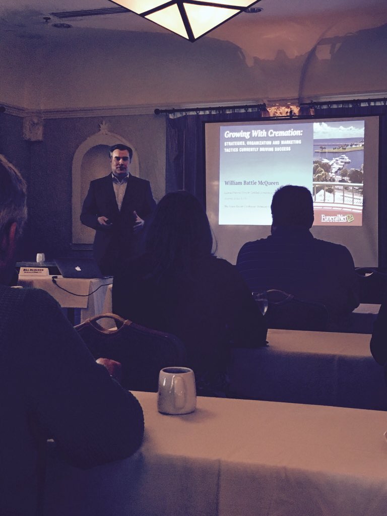 Start of our Growing Profitably With Cremation with guest speaker <a href="/WmBattleMcQueen/">Bill McQueen</a>.