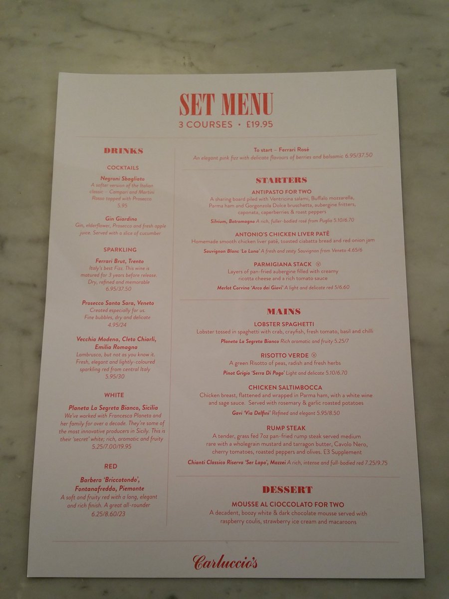 jamesbell_worc's tweet photo. @Carluccios 3 course for £19.95 Valentines Day Set Menu (11th-14th February) #valentinesday #offersworc https://t.co/Rzh4DtKB1d