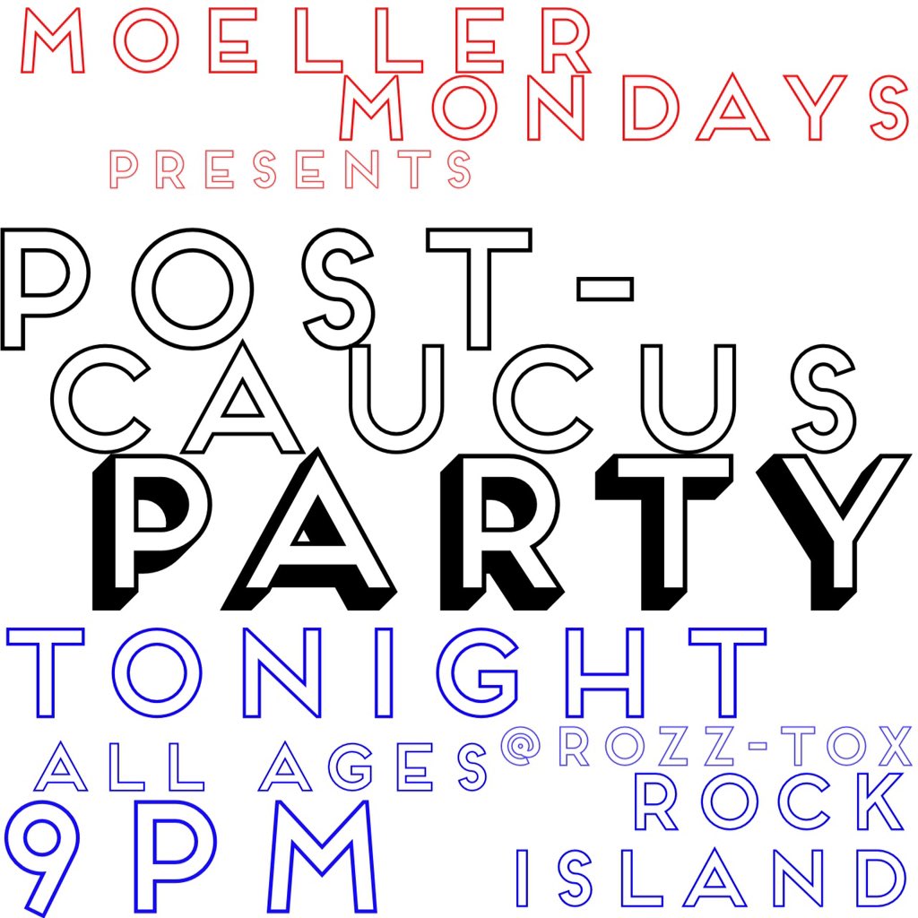 Post-Caucus Party, tonight at <a href="/ROZZTOX/">ROZZ_TOX</a>, 9pm