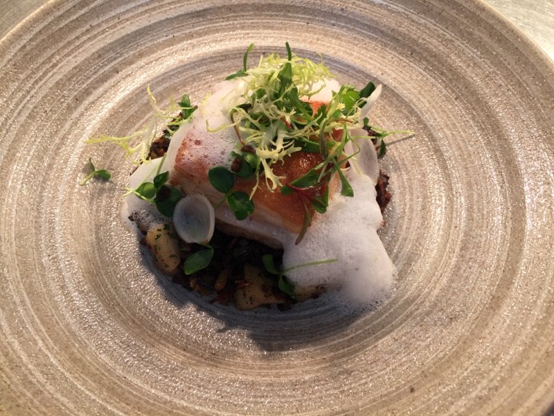HolgerJackisch's tweet photo. Slow coked pork belly | potatoes, apples, onions &amp; black pudding | truffle foam https://t.co/KBvOTdUyVc