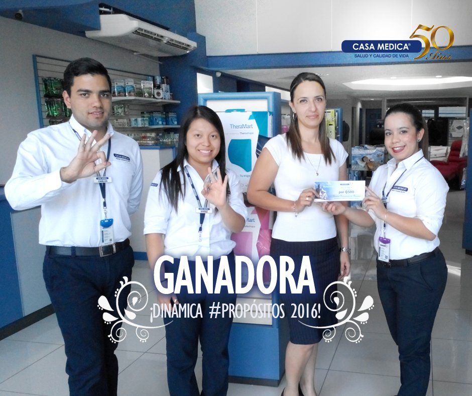 Casa Medica on X: Felicidades Brenda Novameza! Ganadora de la Dinámica 3  Propósitos 2016. Agradecemos a tod@s por su participación.   / X