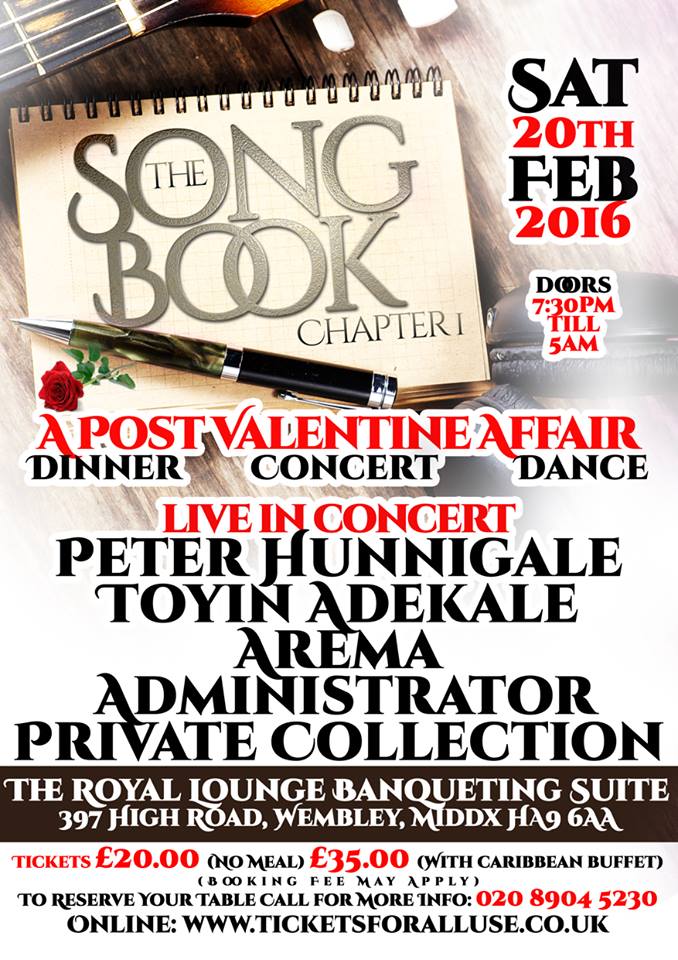 regfraternityuk's tweet photo. Live in concert Saturday 20th February @PeterHunnigale @toyinadekale #Arema #Administrator #PrivateCollection https://t.co/CVGb2WLcTH