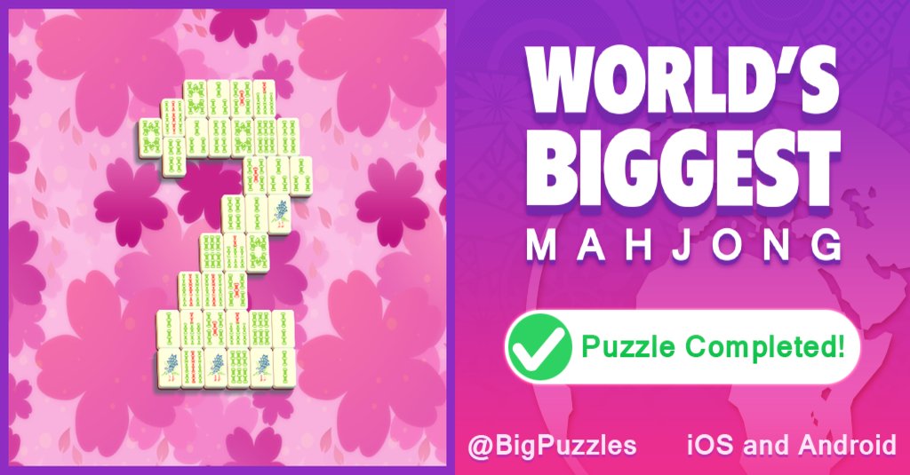 wardcaroline1's tweet photo. I've just completed Two Easy in World's Biggest Mahjong.
It's free https://t.co/D2ctgWTxUH  #WBMJ https://t.co/gDpPec4Xpc