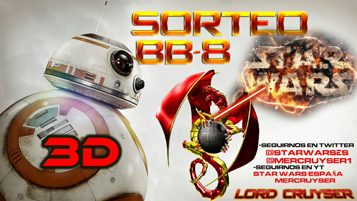 SORTEO de BB-8 3D. Haz RT, síguenos en Twitter y YouTube a <a href="/StarWarsEs/">Star Wars ESP 🌍</a> y <a href="/Mercruyser1/">CRUYSER</a> y participa! Suerte a tod@s!