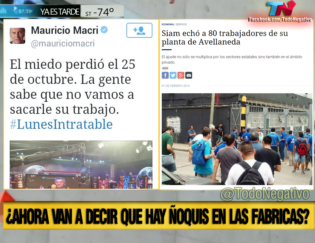 TodoNegativo's tweet photo. [Ñoquis] Cada vez mas operarios en las fabricas dejan de fabricar y se dedican a ser ñoquis https://t.co/LIZ1DA1VFB