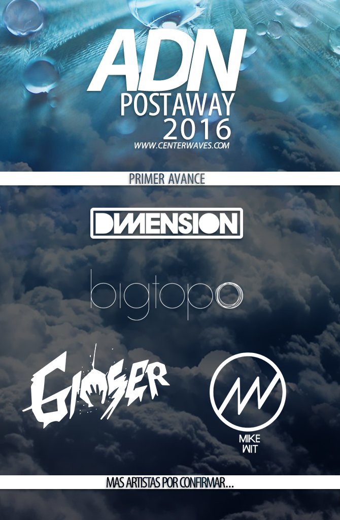 Vamos con el primer avance. Primeros confirmados para el ADN Postaway 2016 #ConfirmacionesADNPostaway