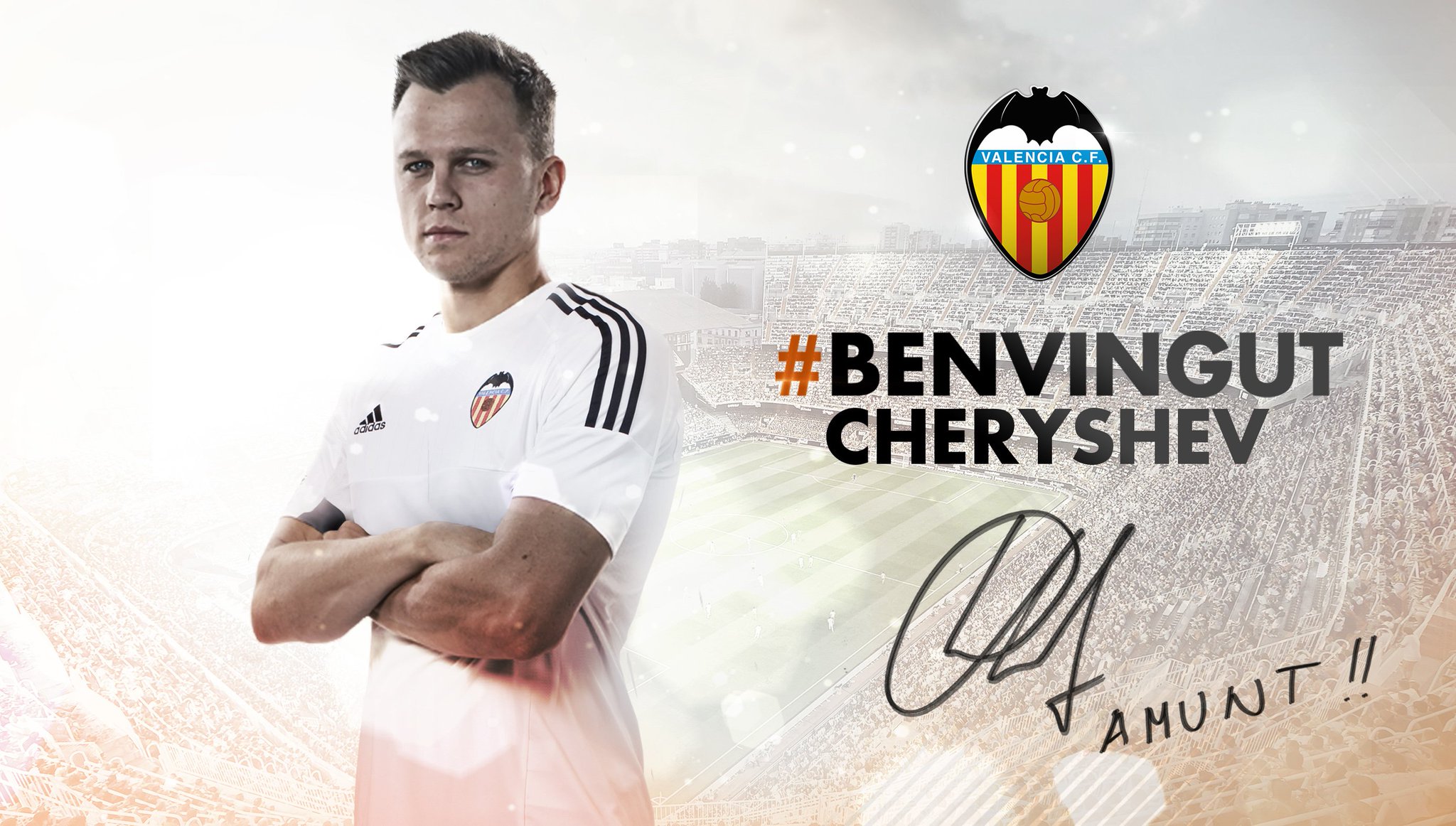 Valencia acerta o empréstimo do atacante russo Denis Cheryshev por