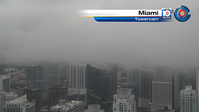 Gloomy shot from our Miami Towercam. @TrentAricTV has your forecast today starting at 4pm. https://t.co/5AmYMEoftl