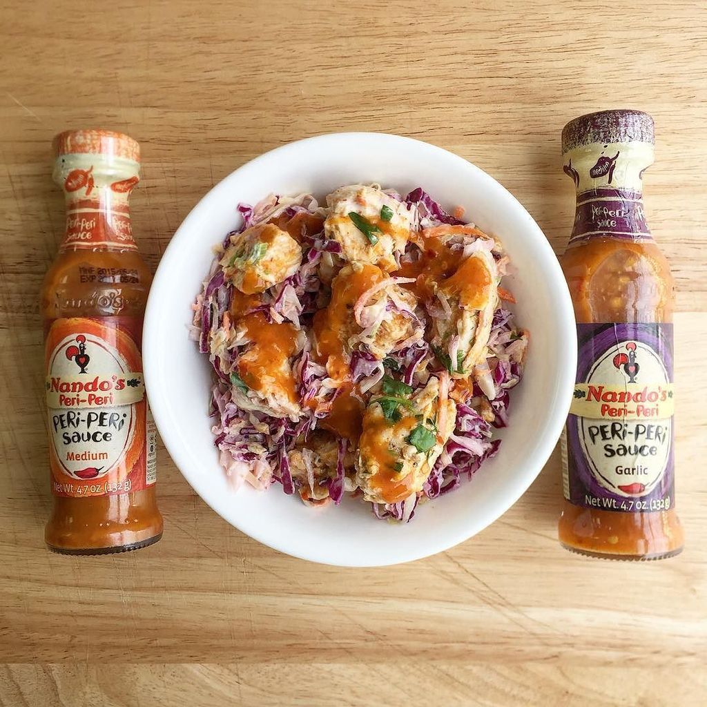 tinygrocery's tweet photo. Deliciously exciting #tinygrocery debut for @nandosusa #PERiPERi chicken over slaw! #lunc… https://t.co/HRPOv6jLwq https://t.co/qFSfgS1k2A