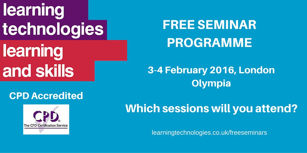 ⚡️📈 There are some excellent FREE SEMINARS here! Check out the timetable! learningtechnologies.co.uk/freeseminars #LT16uk #LAS16uk