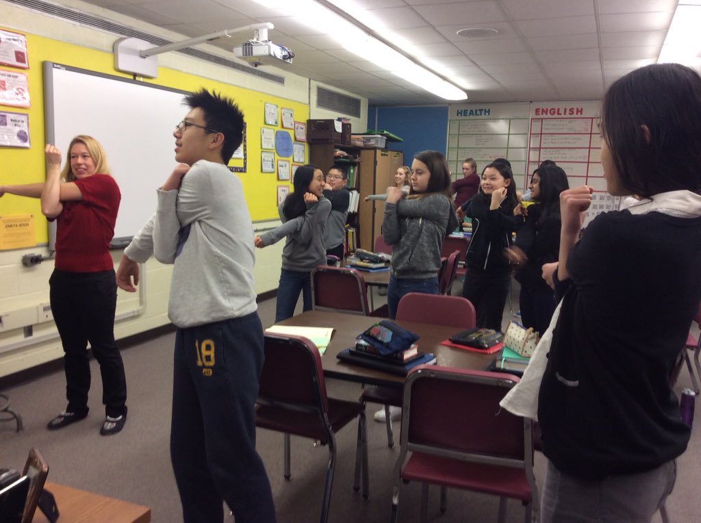JHartenburg's tweet photo. For National School Counseling week, our wellness activity was school-wide morning exercise! #smiththinkers https://t.co/wdkpofW19o