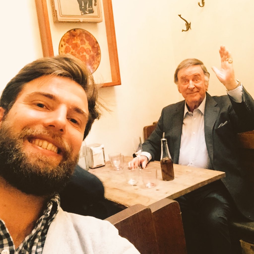 Arnolddutoit's tweet photo. #RIP #SirTerryWogan, and couldn't have enjoyed meeting you more at @homesliceLDN #lifelegend @BBCRadio4 💜🇬🇧 https://t.co/TRcXbcFzbT