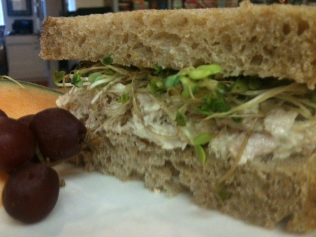 Lunch at Oxford Hall, Fresh Roasted Chicken Salad on McGrath's Bread. #NewCumberland #Harrisburg