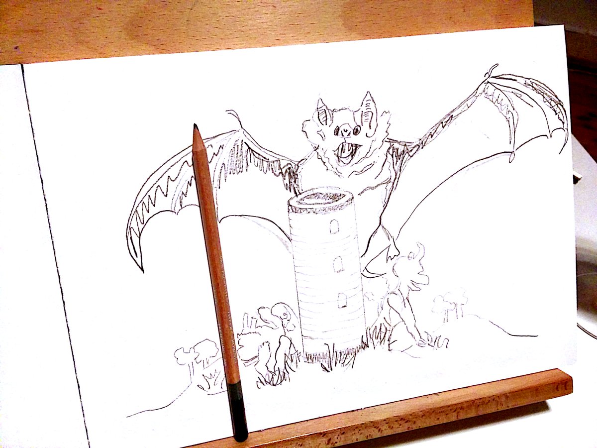 dieHauteCulture's tweet photo. First adding of #watercolours went wrong. Now I have to re-draw the design & try again. #todaysdoodle #battower https://t.co/gg1yott89k