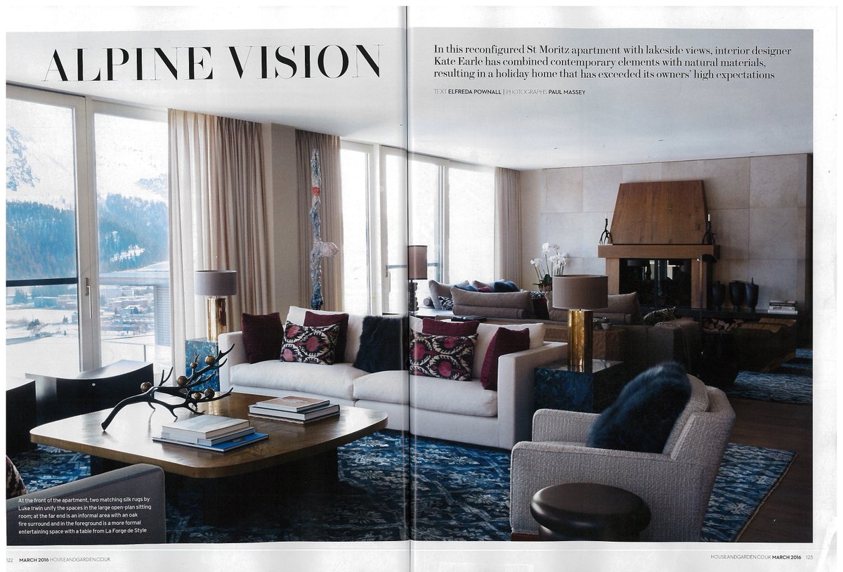 A wonderful article in the new <a href="/_houseandgarden/">House & Garden Magazine</a> featuring our #StMoritz apartment! #AlpineVision