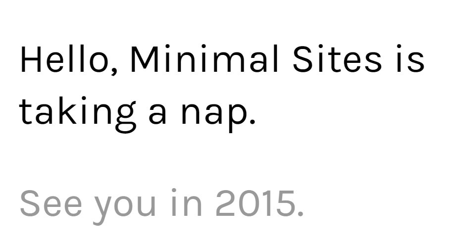 anami's tweet photo. Looks like @minimalsites is dead. Been waiting for it for ages! :-/ https://t.co/ICh22ddaER