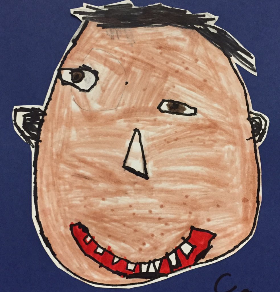 Kindergarten practiced their observational skills with the creation of self-portraits.