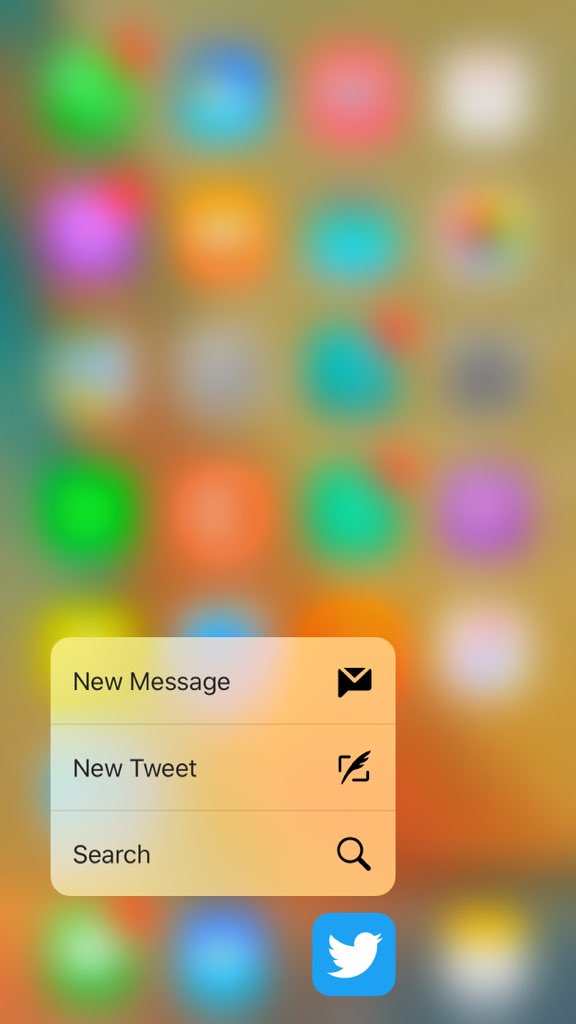 jack's tweet image. Fast way to see what&apos;s trending now📈 on iPhone 6s: 3D Touch (press in) the Twitter icon and tap search!