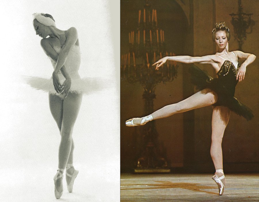 barre_kc's tweet photo. Swan Lake has a rich history of powerful women. Natalia Makarova as Odette and Odile in the 1970s and 80s https://t.co/p95Wsbhx41