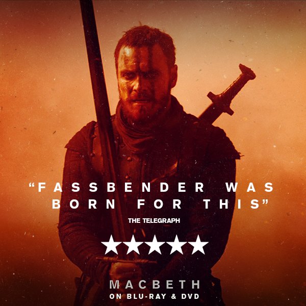 macbeth_movie's tweet photo. Own the 'BOLD.BLOODY.BRILLIANT' #Macbeth starring #MichaelFassbender &amp; #MarionCotillard https://t.co/LW4Rm9wcZU https://t.co/ES9ByksRWU
