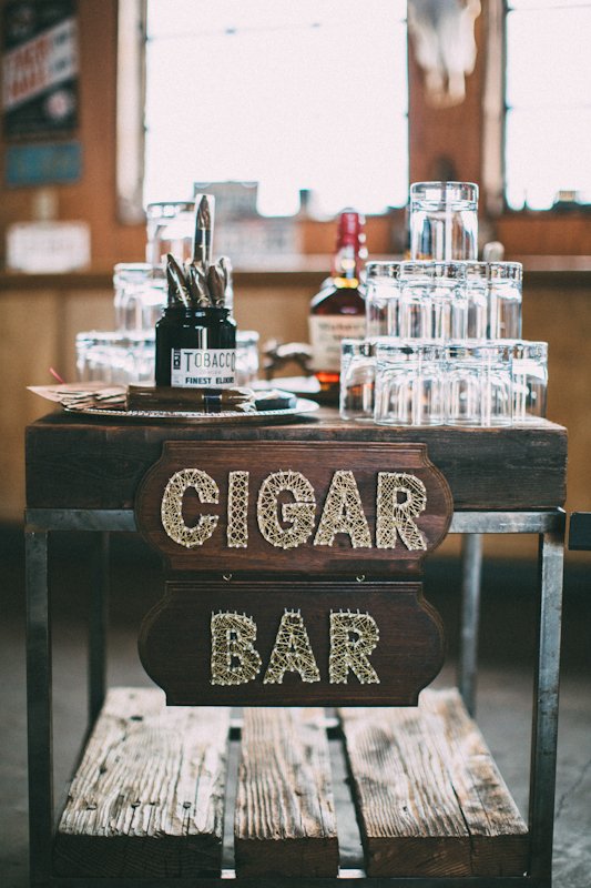 Idea of the Day: a cigar bar at the wedding reception | Photo: Paige Jones’ Photography #aaideaoftheday