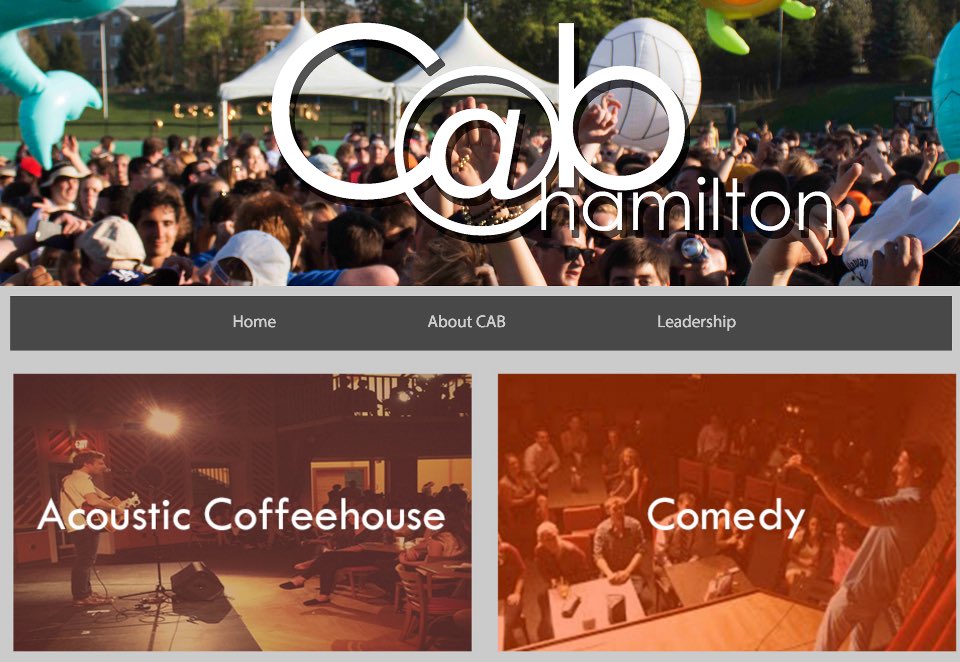 HamCollCAB's tweet image. CAB (specifically, DK) just redid our website and it is flames🔥

Check it out: students.hamilton.edu/cab/
