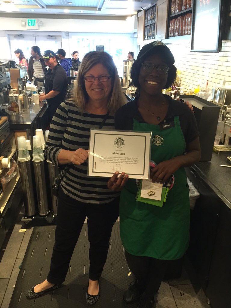 Sbux_KeyWest's tweet photo. Congratulations to Melisa @xxTurtlezRockxx, Partner of the Quarter Q1 FY16!!! #keywest #tobeapartner @mamasuesbux https://t.co/K37WgymbQl