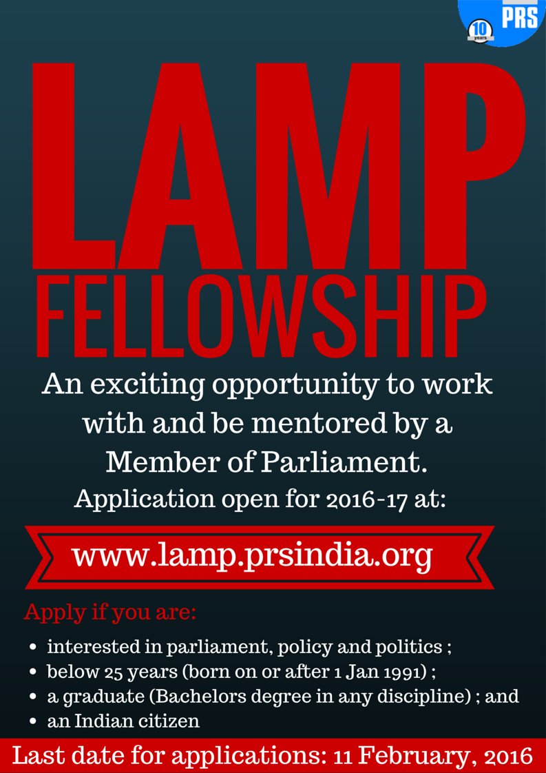 ShashiTharoor's tweet photo. Terrific opportunity for any young person interested in Parliamentary work! @PRSLegislative https://t.co/kACEYRy46g