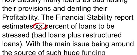 vtoshniwal's tweet photo. @EconomicTimes Was that 'xx' intentional? Or, no one even wants to talk abt the estimated % of stressed loans. https://t.co/PkB77hSucX