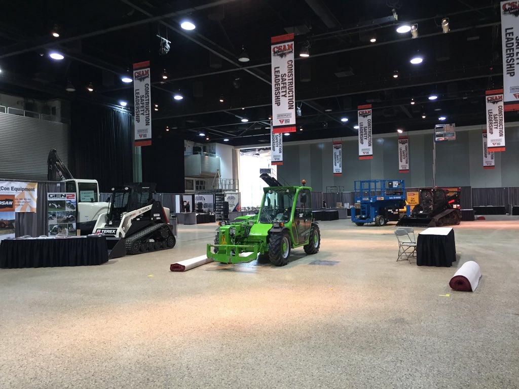 CSAM_Manitoba's tweet photo. Exhibitor booths are getting setup at #thesafetyconference . Open bright and early tomorrow am! https://t.co/15kGSg7qiJ