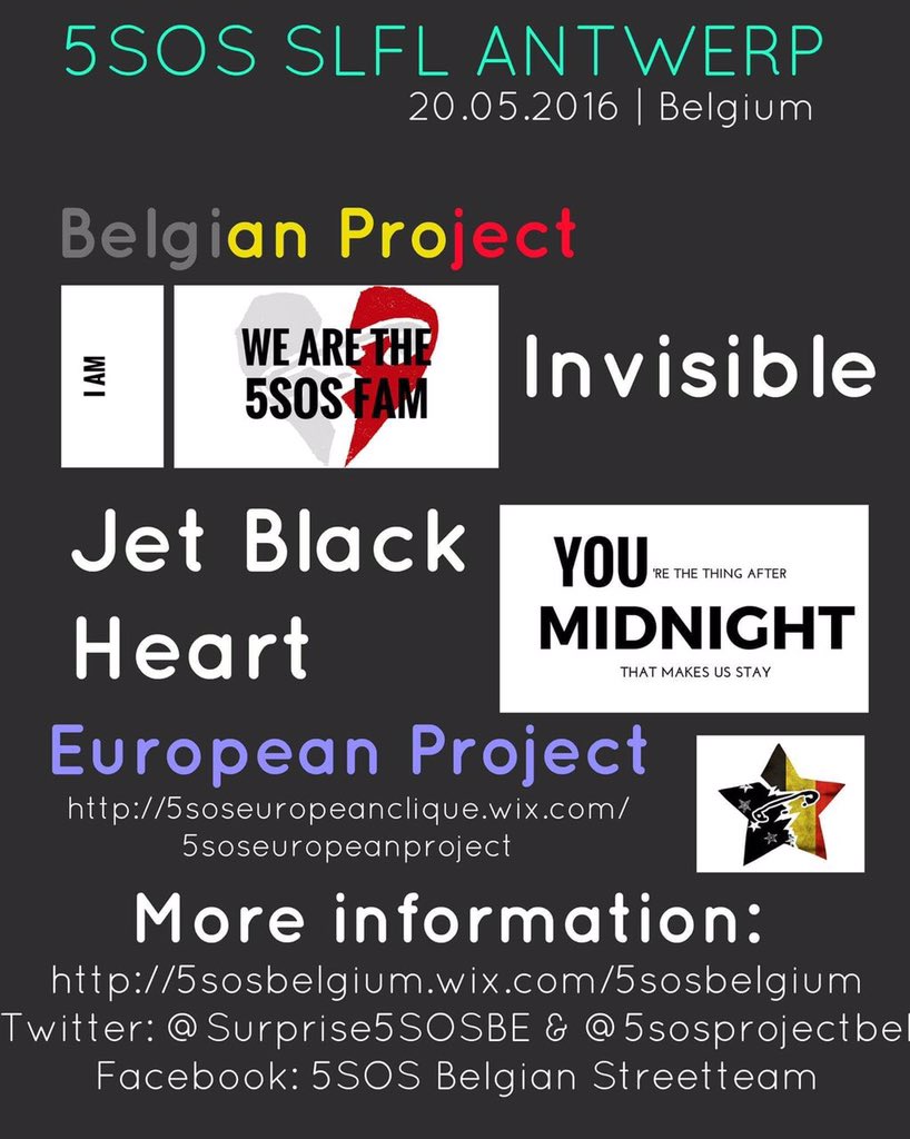5SOStreetteamBE's tweet photo. ✨🇧🇪BELGIAN PROJECTS FOR #SLFLANTWERP 🇧🇪✨
More info and signs here: https://t.co/ecGaPtV4yZ https://t.co/ADl4p3hg9W