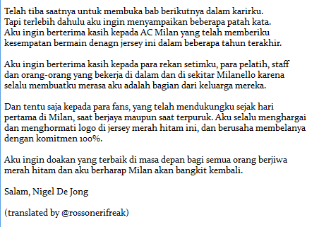 herulanggeng's tweet photo. graziee grazieee 😥😥 RT @RossoneriFreak SURAT PERPISAHAN @NDJ_Official untuk Milan dan fans.
#AddioCapitano https://t.co/w8kq9t1byI