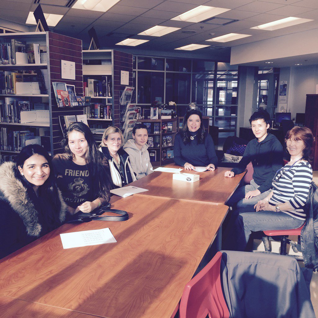 Emilia, Brenda, Martin and Cesar at orientation led by <a href="/WaterfordValley/">Waterford Valley HS</a> principal Bridget Rickets #NISEPCanada