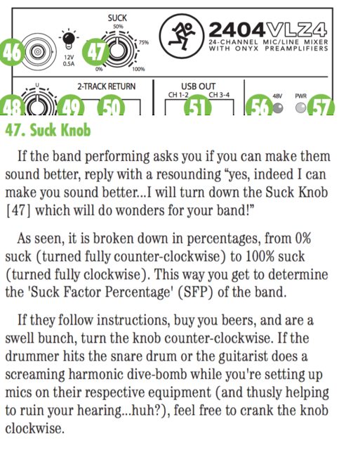 LifeofSound's tweet photo. The suck knob: what every mixer is missing https://t.co/FkEr0T616O