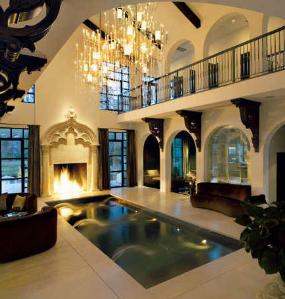 @HowRichLive  #Interiorgoals  #GrandFoyer #MarbleFloors  #CathedralCeilings #CrystalChandeliers #Indoorwaterfountain