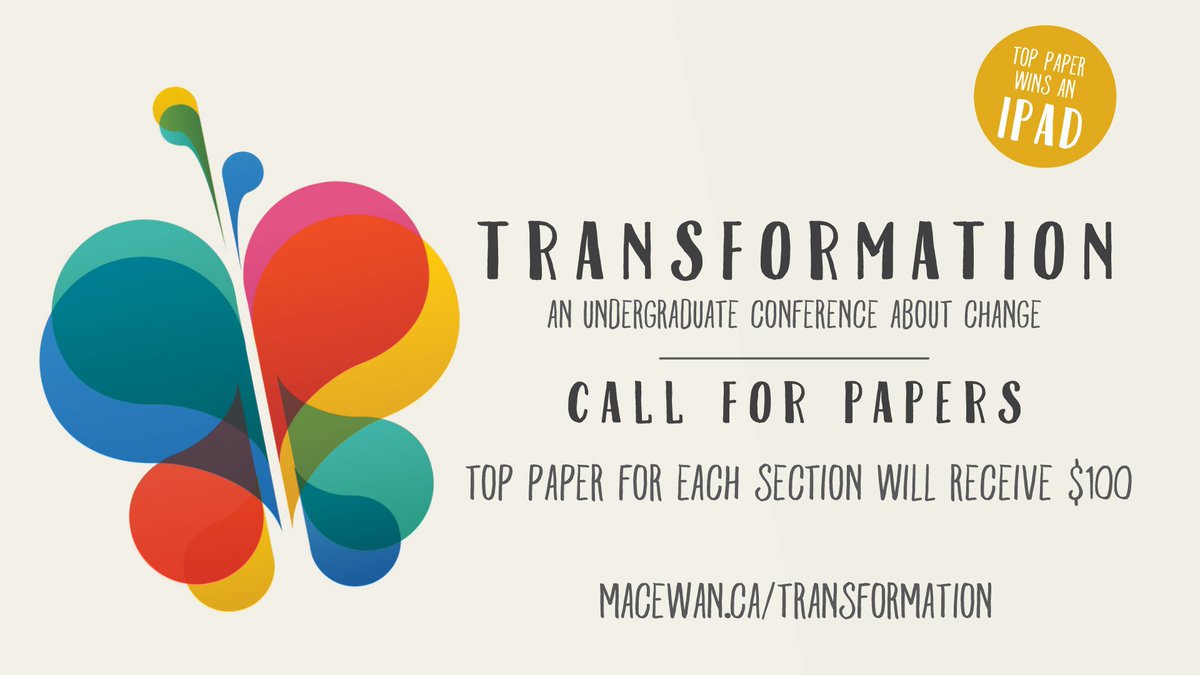 MacEwanU's tweet photo. Today is the deadline to submit your paper for #Transformation16 | #macewanu https://t.co/r8Rnu5i9CQ https://t.co/1WTG22DiSv