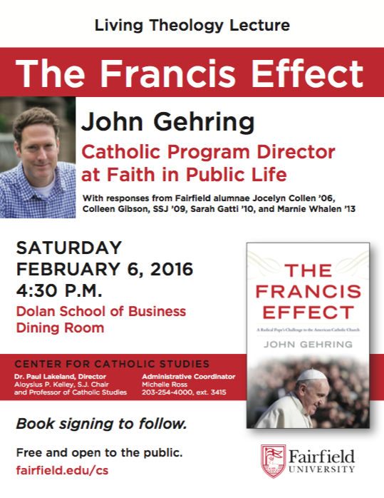 FaithPublicLife's tweet photo. Saturday night at @FairfieldU, FPL's @gehringdc will be discussing the #FrancisEffect. Don't miss out! https://t.co/1iB6i4gAU5