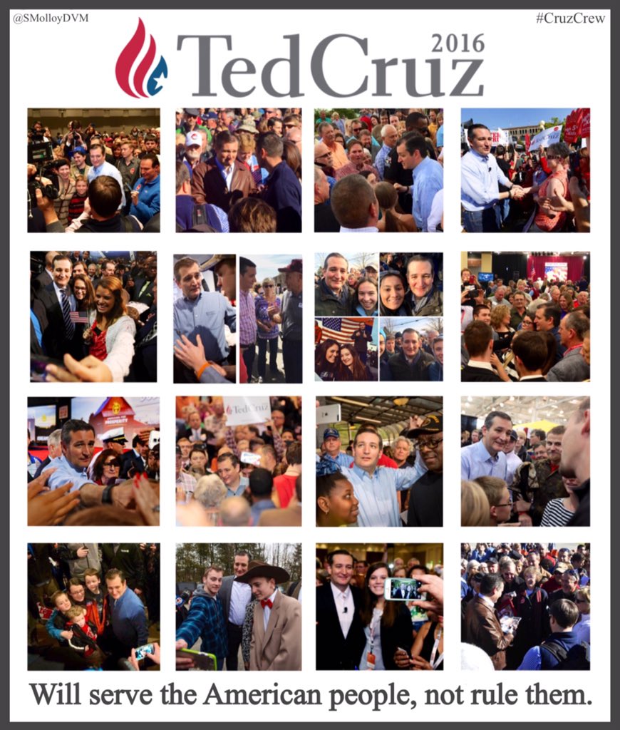 DrSueDVM's tweet photo. #TedCruz will serve the 🇺🇸👥
🗽Constitution
🗽✔️+ ⚖
🗽Smaller Govt
#CruzinToCaucus #IowaCaucus
#CruzCrew #tcot #ccot🙏🏼 https://t.co/f2dzi0hmtY